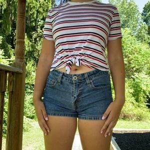striped crop top - red white & blue